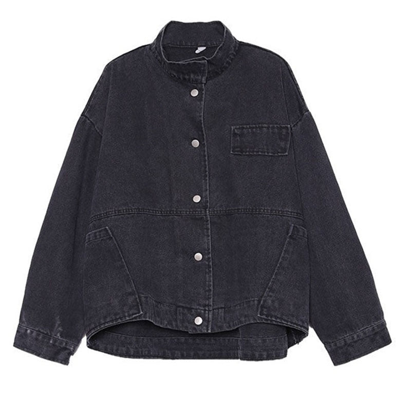 Women&#39;s Clothing 2022 Spring New Korean Version Loose Literary Retro Old-Fashioned Denim Women&#39;s Long-Sleeved Short Jacket