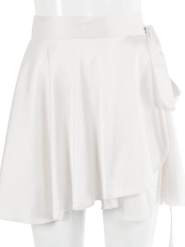 Fantoye Casual Satin Two Piece Dress Set For Women White O-neck Button Top Bandage Mini Pencil Skirts Outfits Fashion Party Suit