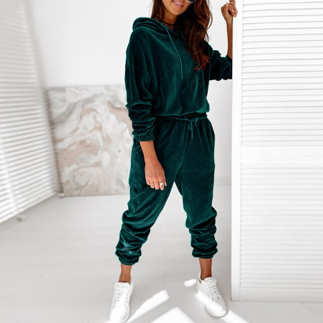 Alexis Women's Velour Hooded Jogger