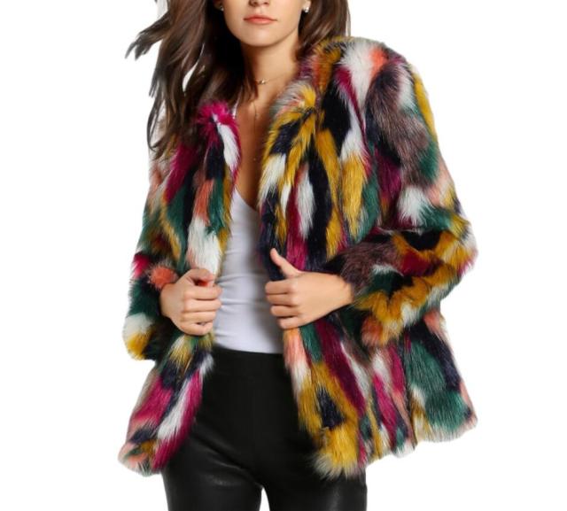 Hinal Women's Faux Fur Coat