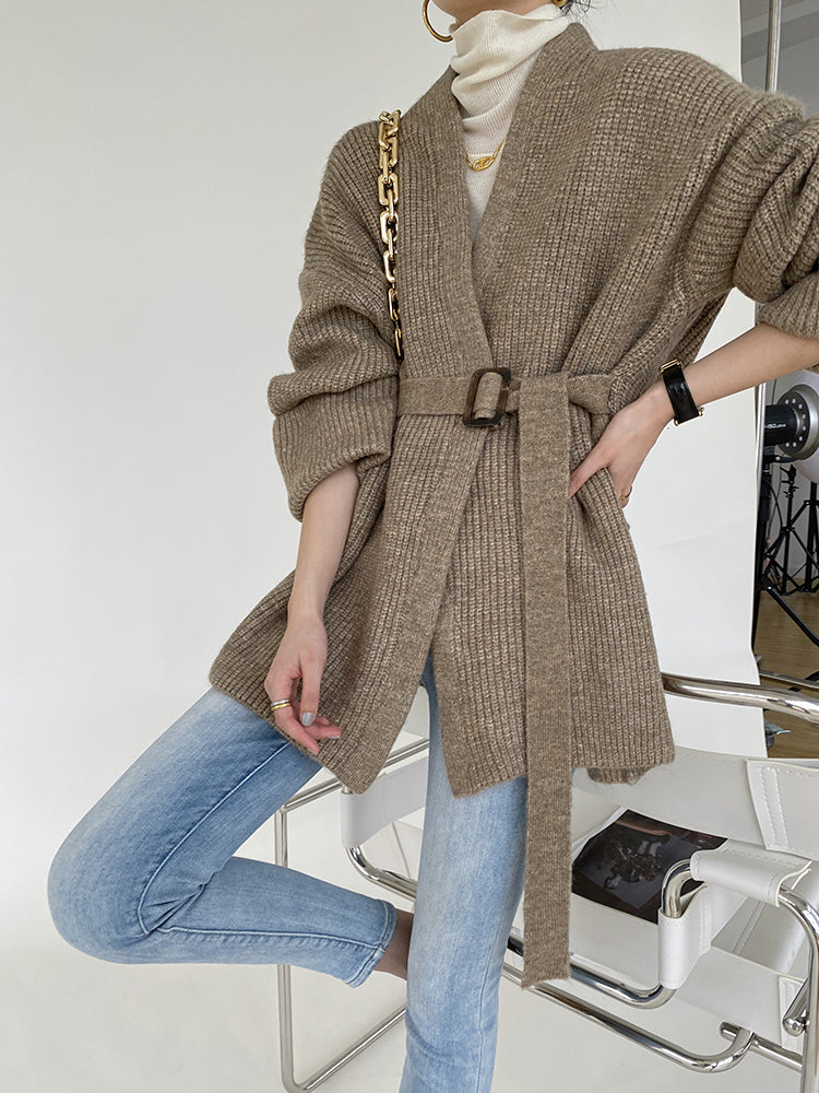 Laurel Women's Belted Cardigan Sweater